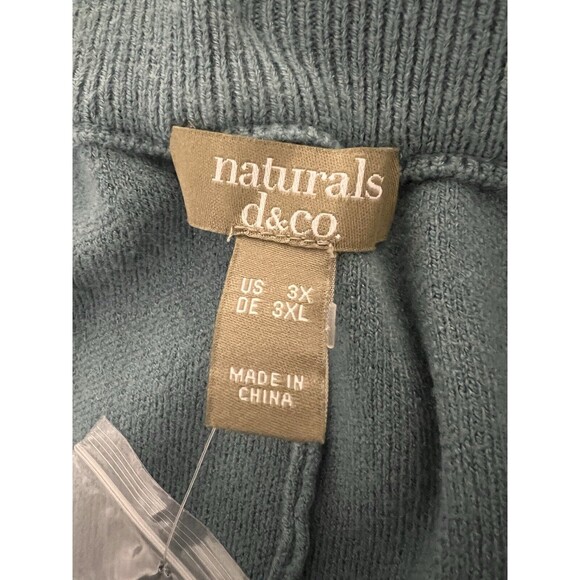 Naturals D&Co Jade Green Elastic Waist Wide Leg Comfy Pants Size 3X NWOT - Picture 8 of 12